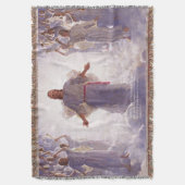 Jesus & seine Engel Throw Blanket Decke (Vorderseite Vertikal)