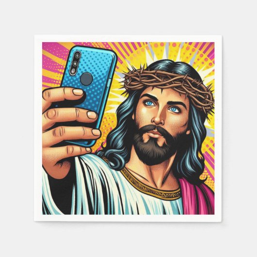Jesus selfie Servietten! Serviette (Vorderseite)
