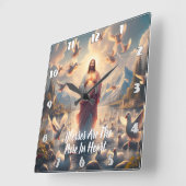Jesus Serene Heaven of Ducks Quadratische Wanduhr (Winkel)