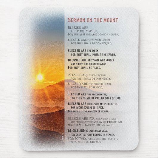 Jesus' Sermon auf dem Berg - Matthew 5 Mousepad (Vorne)