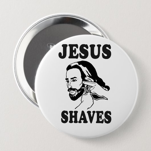 JESUS SHAVES BUTTON (Vorne & Hinten)