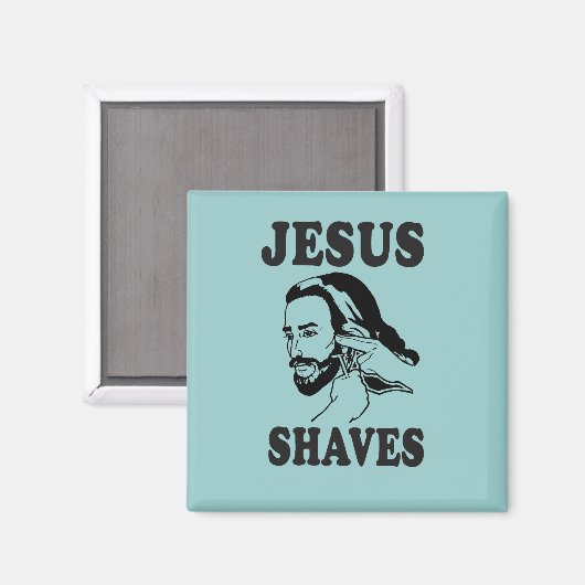JESUS SHAVES MAGNET (Vorderseite/Rückseite)