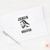 JESUS SHAVES RUNDER AUFKLEBER (Umschlag)