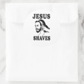 JESUS SHAVES RUNDER AUFKLEBER (Tasche)