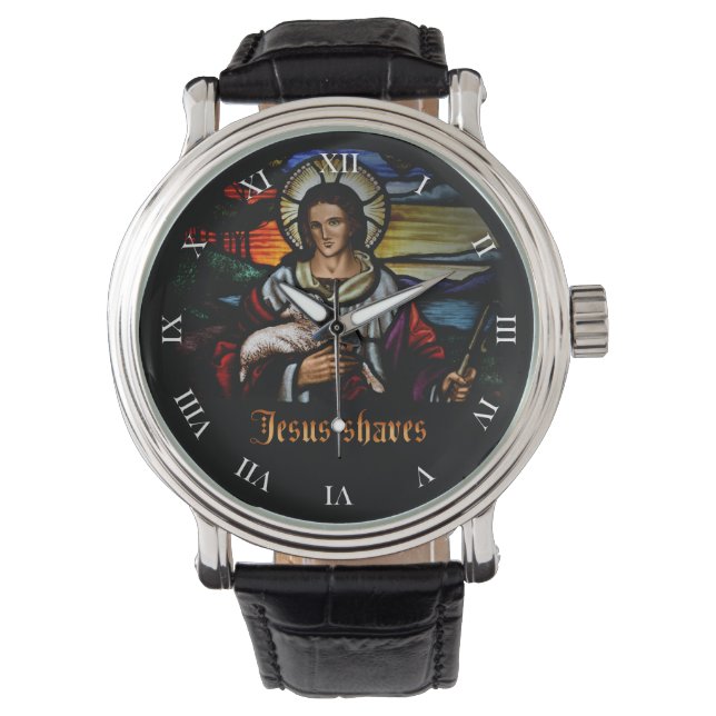 Jesus Shaves Watch Face Armbanduhr (Vorderseite)