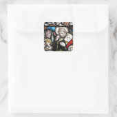 Jesus Shepherd Feste Glaskunst Quadratischer Aufkleber (Tasche)