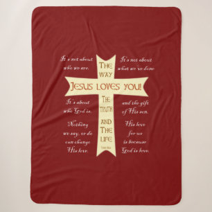 Jesus Sherpa Blanket - Rot Sherpadecke