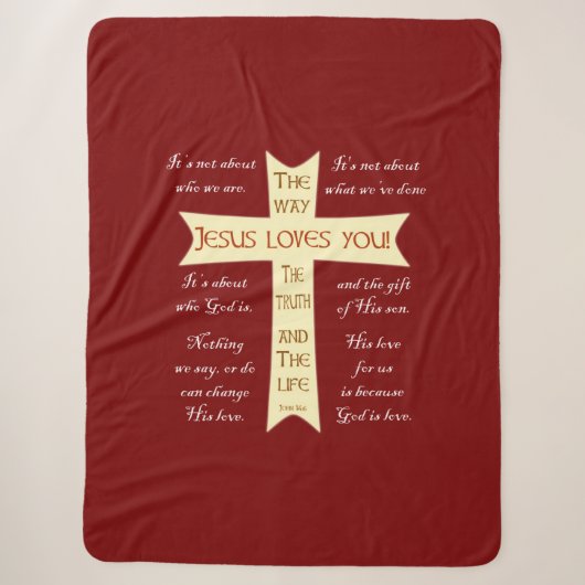 Jesus Sherpa Blanket - Rot Sherpadecke (Vorderseite)