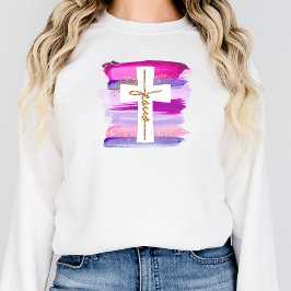 Jesus Shirt Brush Strokes Christlich Sweatshirt