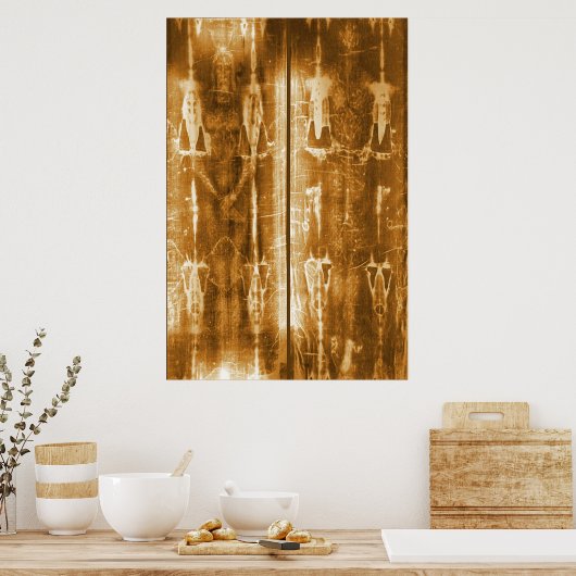 Jesus Shroud von Turin Negative Image Front & Back Poster (Küche)
