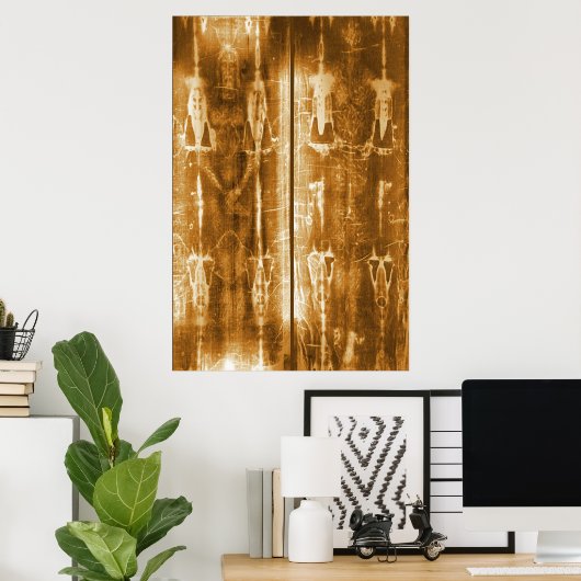 Jesus Shroud von Turin Negative Image Front & Back Poster (Heimbüro)