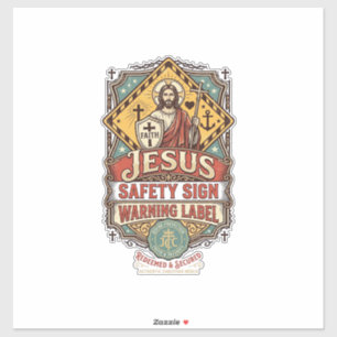 Jesus-Sicherheitsschild Warnschild Jesus-Sicherhei Aufkleber
