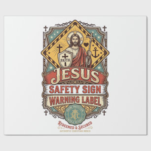 Jesus-Sicherheitsschild Warnschild Jesus-Sicherhei Geschenkpapier