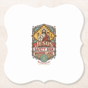 Jesus-Sicherheitsschild Warnschild Jesus-Sicherhei Untersetzer