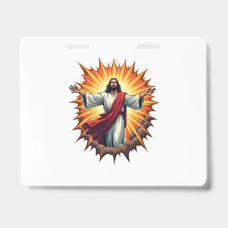 Jesus-Sieg-Burst-Vintage-Stickerei-Shirt Ausweis