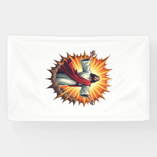 Jesus-Sieg-Burst-Vintage-Stickerei-Shirt Banner