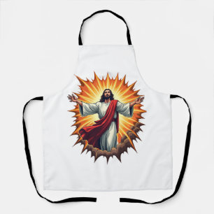 Jesus-Sieg-Burst-Vintage-Stickerei-Shirt Schürze
