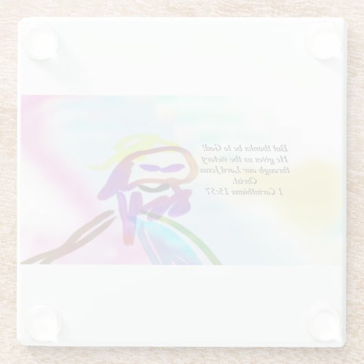 Jesus Sieg Glasuntersetzer (Rückseite)