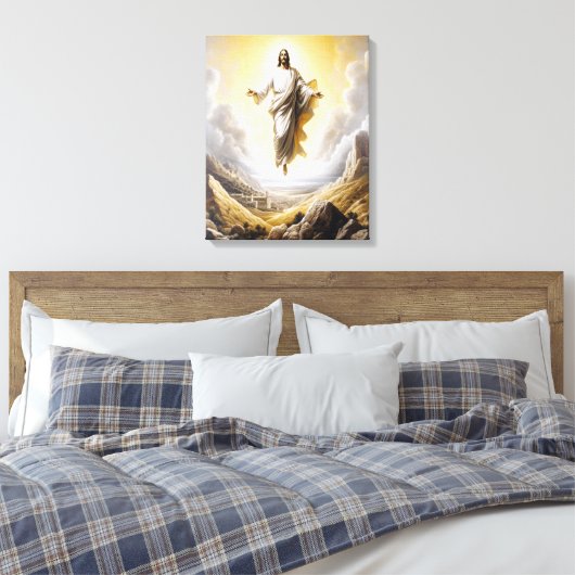 Jesus siegreich am Himmelstor Leinwanddruck (Insitu (Schlafzimmer))