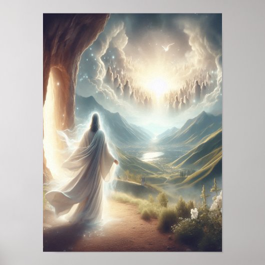 Jesus siegreich am Himmelstor Poster (Vorne)