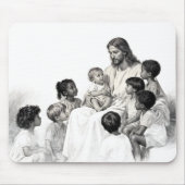 Jesus sitzt mit Kindern Mousepad (Vorne)
