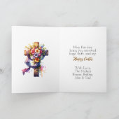 Jesus sitzt mit Lämmern und sonnig | Ostern Karte (Innenseite)