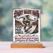 Jesus Skate Longboard Shirt Christlich Acrylschild (Neutral)