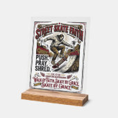 Jesus Skate Longboard Shirt Christlich Acrylschild (Winkel)