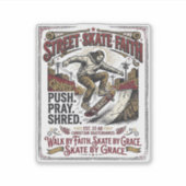 Jesus Skate Longboard Shirt Christlich Aufkleber (Vorderseite)