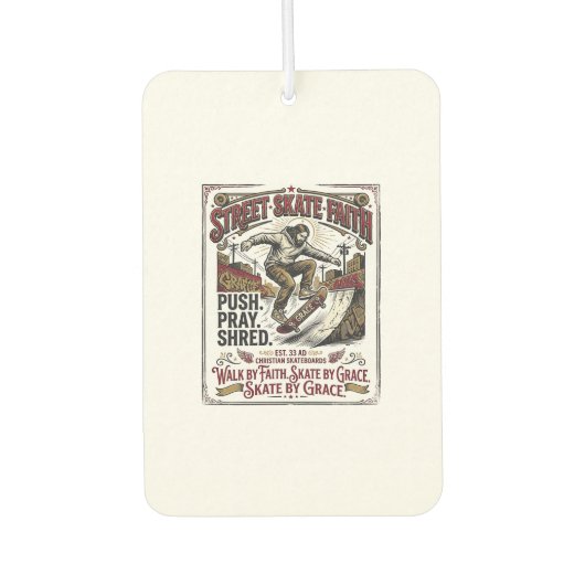 Jesus Skate Longboard Shirt Christlich Autolufterfrischer (Vorderseite)