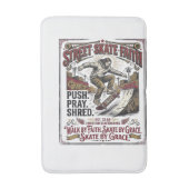 Jesus Skate Longboard-Shirt Christlich Badematte (Vorderseite Vertikal)