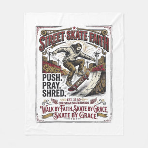 Jesus Skate Longboard Shirt Christlich Fleecedecke