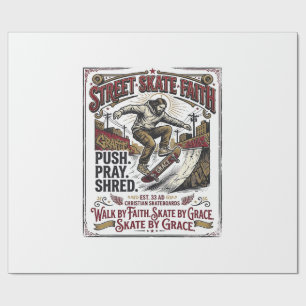 Jesus Skate Longboard Shirt Christlich Geschenkpapier