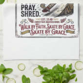 Jesus Skate Longboard Shirt Christlich Geschirrtuch (Gefaltet)