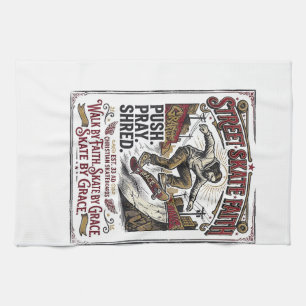 Jesus Skate Longboard Shirt Christlich Geschirrtuch
