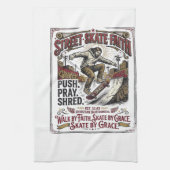 Jesus Skate Longboard Shirt Christlich Geschirrtuch (Vertikal)