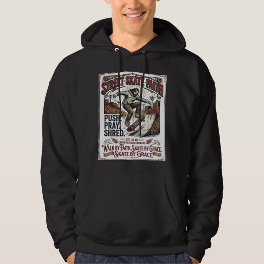 Jesus Skate Longboard-Shirt Christlich Hoodie (Vorderseite)