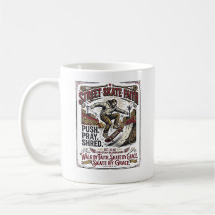 Jesus Skate Longboard Shirt Christlich Kaffeetasse