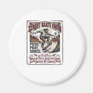 Jesus Skate Longboard Shirt Christlich Magnet