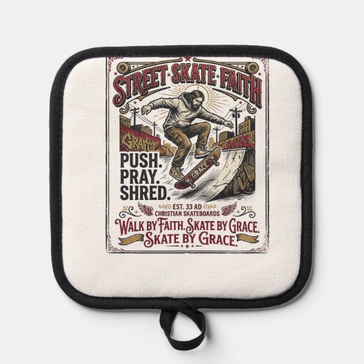 Jesus Skate Longboard Shirt Christlich Topflappen (Vorderseite)