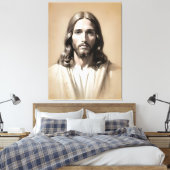 Jesus-Skizze 6 Leinwanddruck (Insitu (Schlafzimmer))