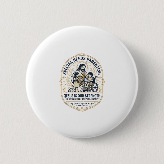 Jesus-Sonderbedarf-Elternschaft-Shirt Glaube basie Button (Vorderseite)