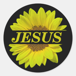 Jesus Sonnenblume Runder Aufkleber