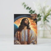 *~* Jesus Space Universe Earth Light Heal AP50 Postkarte (Stehend Vorderseite)