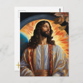 *~* Jesus Space Universe Earth Light Heal AP50 Postkarte (Vorne/Hinten)