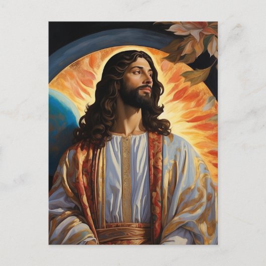 *~* Jesus Space Universe Earth Light Heal AP50 Postkarte (Vorderseite)