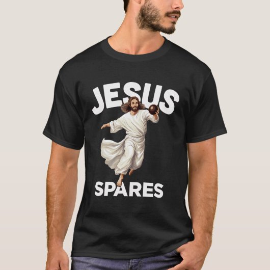 Jesus spares Funny Christlich Christ Gutter Bowlin T-Shirt (Vorderseite)