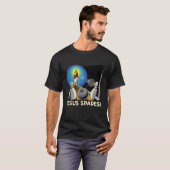 Jesus Spares Funny Christlicher Bowling Puff T-Shirt (Vorne ganz)
