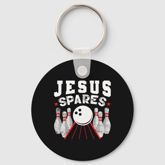 Jesus Spares Funny Christlicher Bowling Schlüsselanhänger (Vorderseite)