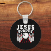 Jesus Spares Funny Christlicher Bowling Schlüsselanhänger (Vorderseite)